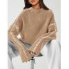 imagePRETTYGARDEN Womens Chunky Knit Winter Sweaters Casual Long Sleeve Mock Neck Oversized Loose Pullover Sweater TopsLight Khaki