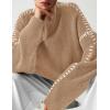 imagePRETTYGARDEN Womens Chunky Knit Winter Sweaters Casual Long Sleeve Mock Neck Oversized Loose Pullover Sweater TopsLight Khaki