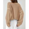 imagePRETTYGARDEN Womens Chunky Knit Winter Sweaters Casual Long Sleeve Mock Neck Oversized Loose Pullover Sweater TopsLight Khaki