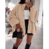 imagePRETTYGARDEN Womens Winter Button Down Cardigan Sweaters Mock Neck Lantern Long Sleeve Chunky Knit Jacket Trendy OuterwearApricot