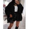imagePRETTYGARDEN Womens Winter Button Down Cardigan Sweaters Mock Neck Lantern Long Sleeve Chunky Knit Jacket Trendy OuterwearBlack