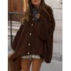 imagePRETTYGARDEN Womens Winter Button Down Cardigan Sweaters Mock Neck Lantern Long Sleeve Chunky Knit Jacket Trendy OuterwearBrown