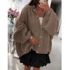 imagePRETTYGARDEN Womens Winter Button Down Cardigan Sweaters Mock Neck Lantern Long Sleeve Chunky Knit Jacket Trendy OuterwearCamel