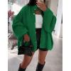 imagePRETTYGARDEN Womens Winter Button Down Cardigan Sweaters Mock Neck Lantern Long Sleeve Chunky Knit Jacket Trendy OuterwearGreen