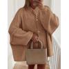 imagePRETTYGARDEN Womens Winter Button Down Cardigan Sweaters Mock Neck Lantern Long Sleeve Chunky Knit Jacket Trendy OuterwearKhaki