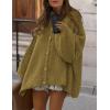 imagePRETTYGARDEN Womens Winter Button Down Cardigan Sweaters Mock Neck Lantern Long Sleeve Chunky Knit Jacket Trendy OuterwearOlive Green