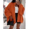 imagePRETTYGARDEN Womens Winter Button Down Cardigan Sweaters Mock Neck Lantern Long Sleeve Chunky Knit Jacket Trendy OuterwearOrange