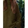 imagePRETTYGARDEN Womens Winter Turtleneck Oversized Sweaters Long Sleeve Chunky Knit Slouchy Pullover Sweater TopsArmy Green