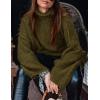 imagePRETTYGARDEN Womens Winter Turtleneck Oversized Sweaters Long Sleeve Chunky Knit Slouchy Pullover Sweater TopsArmy Green