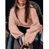 imagePRETTYGARDEN Womens Winter Turtleneck Oversized Sweaters Long Sleeve Chunky Knit Slouchy Pullover Sweater TopsLight Pink