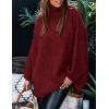 imagePRETTYGARDEN Womens Winter Turtleneck Oversized Sweaters Long Sleeve Chunky Knit Slouchy Pullover Sweater TopsWine Red