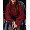 imagePRETTYGARDEN Womens Winter Turtleneck Oversized Sweaters Long Sleeve Chunky Knit Slouchy Pullover Sweater TopsWine Red