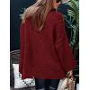 imagePRETTYGARDEN Womens Winter Turtleneck Oversized Sweaters Long Sleeve Chunky Knit Slouchy Pullover Sweater TopsWine Red