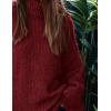 imagePRETTYGARDEN Womens Winter Turtleneck Oversized Sweaters Long Sleeve Chunky Knit Slouchy Pullover Sweater TopsWine Red