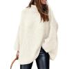 imagePRETTYGARDEN Womens Winter Turtleneck Oversized Sweaters Long Sleeve Chunky Knit Slouchy Pullover Sweater TopsWhite