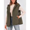 imagePRETTYGARDEN Womens 2025 Fall Spring Vest Casual Sleeveless Hooded Zip Up Jacket Trendy Winter Coat OuterwearArmy Green