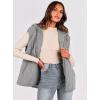 imagePRETTYGARDEN Womens 2025 Fall Spring Vest Casual Sleeveless Hooded Zip Up Jacket Trendy Winter Coat OuterwearGrey