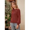 imagePRETTYGARDEN Womens 2025 Winter Pullover Sweater Casual Long Sleeve Crewneck Loose Chunky Knit Jumper Tops BlouseBrick Red