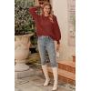imagePRETTYGARDEN Womens 2025 Winter Pullover Sweater Casual Long Sleeve Crewneck Loose Chunky Knit Jumper Tops BlouseBrick Red