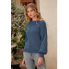 imagePRETTYGARDEN Womens 2025 Winter Pullover Sweater Casual Long Sleeve Crewneck Loose Chunky Knit Jumper Tops BlouseGrey Blue