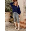 imagePRETTYGARDEN Womens 2025 Winter Pullover Sweater Casual Long Sleeve Crewneck Loose Chunky Knit Jumper Tops BlouseNavy