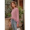 imagePRETTYGARDEN Womens 2025 Winter Pullover Sweater Casual Long Sleeve Crewneck Loose Chunky Knit Jumper Tops BlousePink