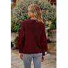 imagePRETTYGARDEN Womens 2025 Winter Pullover Sweater Casual Long Sleeve Crewneck Loose Chunky Knit Jumper Tops BlouseRed