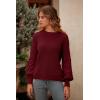 imagePRETTYGARDEN Womens 2025 Winter Pullover Sweater Casual Long Sleeve Crewneck Loose Chunky Knit Jumper Tops BlouseRed