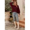 imagePRETTYGARDEN Womens 2025 Winter Pullover Sweater Casual Long Sleeve Crewneck Loose Chunky Knit Jumper Tops BlouseRed