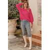 imagePRETTYGARDEN Womens 2025 Winter Pullover Sweater Casual Long Sleeve Crewneck Loose Chunky Knit Jumper Tops BlouseRose Red