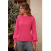imagePRETTYGARDEN Womens 2025 Winter Pullover Sweater Casual Long Sleeve Crewneck Loose Chunky Knit Jumper Tops BlouseRose Red