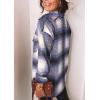 imagePRETTYGARDEN Womens Fall Clothes Plaid Shacket Jacket Trendy Casual Long Sleeve Button Down Flannel Shirts Fashion BlouseBlue