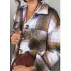 imagePRETTYGARDEN Womens Fall Clothes Plaid Shacket Jacket Trendy Casual Long Sleeve Button Down Flannel Shirts Fashion BlouseBrown