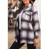 imagePRETTYGARDEN Womens Fall Clothes Plaid Shacket Jacket Trendy Casual Long Sleeve Button Down Flannel Shirts Fashion BlouseBrown