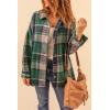 imagePRETTYGARDEN Womens Fall Clothes Plaid Shacket Jacket Trendy Casual Long Sleeve Button Down Flannel Shirts Fashion BlouseGreen