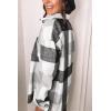 imagePRETTYGARDEN Womens Fall Clothes Plaid Shacket Jacket Trendy Casual Long Sleeve Button Down Flannel Shirts Fashion BlouseLight Grey
