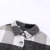 imagePRETTYGARDEN Womens Fall Clothes Plaid Shacket Jacket Trendy Casual Long Sleeve Button Down Flannel Shirts Fashion BlouseLight Grey