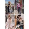 imagePRETTYGARDEN Womens Fall Clothes Plaid Shacket Jacket Trendy Casual Long Sleeve Button Down Flannel Shirts Fashion BlouseLight Grey