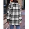 imagePRETTYGARDEN Womens Fall Clothes Plaid Shacket Jacket Trendy Casual Long Sleeve Button Down Flannel Shirts Fashion BlousePlaid Black White