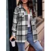 imagePRETTYGARDEN Womens Fall Clothes Plaid Shacket Jacket Trendy Casual Long Sleeve Button Down Flannel Shirts Fashion BlousePlaid Black White