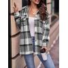 imagePRETTYGARDEN Womens Fall Clothes Plaid Shacket Jacket Trendy Casual Long Sleeve Button Down Flannel Shirts Fashion BlousePlaid Black White