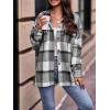 imagePRETTYGARDEN Womens Fall Clothes Plaid Shacket Jacket Trendy Casual Long Sleeve Button Down Flannel Shirts Fashion BlousePlaid Black White