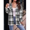 imagePRETTYGARDEN Womens Fall Clothes Plaid Shacket Jacket Trendy Casual Long Sleeve Button Down Flannel Shirts Fashion BlousePlaid Black White