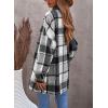 imagePRETTYGARDEN Womens Fall Clothes Plaid Shacket Jacket Trendy Casual Long Sleeve Button Down Flannel Shirts Fashion BlousePlaid Grey