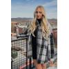 imagePRETTYGARDEN Womens Fall Clothes Plaid Shacket Jacket Trendy Casual Long Sleeve Button Down Flannel Shirts Fashion BlousePlaid Grey