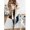 imagePRETTYGARDEN Womens Fall Clothes Plaid Shacket Jacket Trendy Casual Long Sleeve Button Down Flannel Shirts Fashion BlousePlaid Khaki