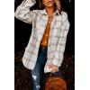 imagePRETTYGARDEN Womens Fall Clothes Plaid Shacket Jacket Trendy Casual Long Sleeve Button Down Flannel Shirts Fashion BlousePlaid Khaki