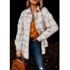 imagePRETTYGARDEN Womens Fall Clothes Plaid Shacket Jacket Trendy Casual Long Sleeve Button Down Flannel Shirts Fashion BlousePlaid Khaki