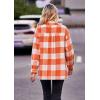 imagePRETTYGARDEN Womens Fall Clothes Plaid Shacket Jacket Trendy Casual Long Sleeve Button Down Flannel Shirts Fashion BlousePlaid Orange White