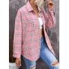 imagePRETTYGARDEN Womens Fall Clothes Plaid Shacket Jacket Trendy Casual Long Sleeve Button Down Flannel Shirts Fashion BlousePlaid Pink